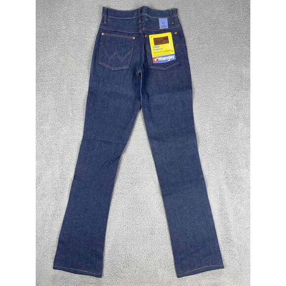 VTG Deadstock Wrangler Jeans Mens 27x35 Blue Western Bootcut Flare 80s Raw‎ NWT - Picture 4 of 16